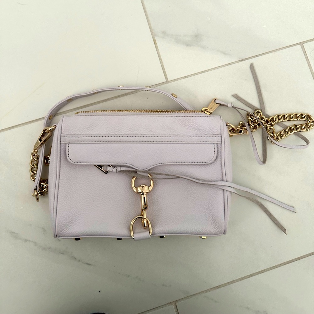 REBECCA MINKOFF MINI MAC LEATHER CROSSBODY bag in ice lilac color - BRAND NEW